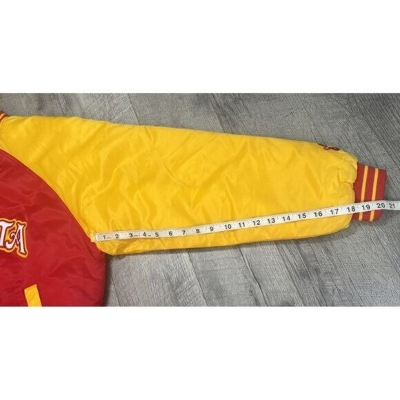 Vintage Atlanta‎ Varsity Jacket Mens XL Thick Padded Nylon Hip Hop Embroidered - Picture 14 of 15
